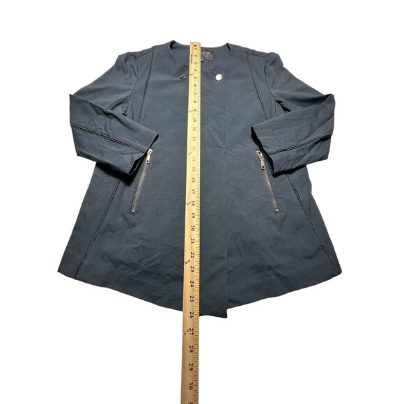 $598 LAFAYETTE 148 Size 6 Women’s Navy Blue Stretch Jacket Top Seamed Snaps #D12 - Picture 5 of 9